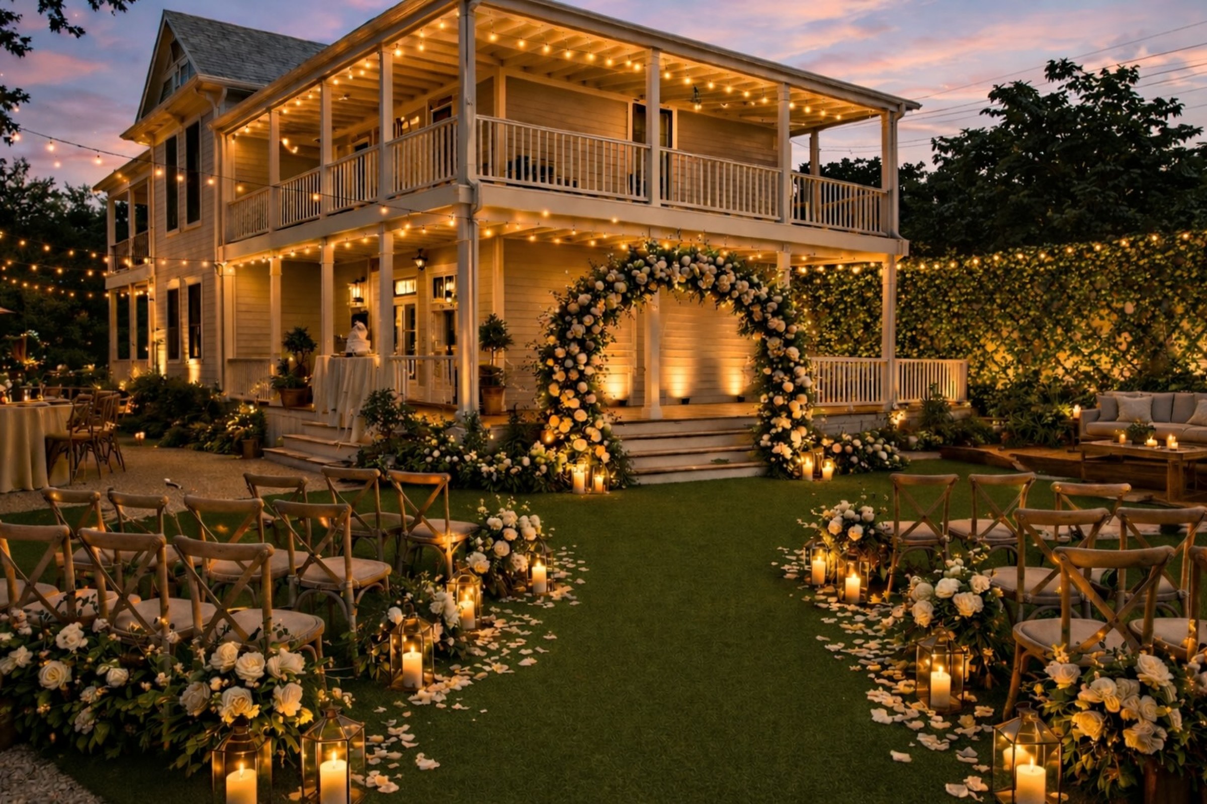 Wedding ceremony in Le Jardin at Maison Rêve